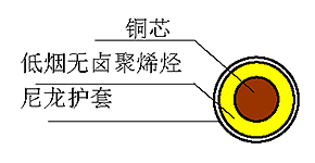 WDZ（A、B、C）-BYN 型300/500V 耐熱90℃低煙無鹵阻燃聚烯烴絕緣尼龍護套電線 結(jié)構圖